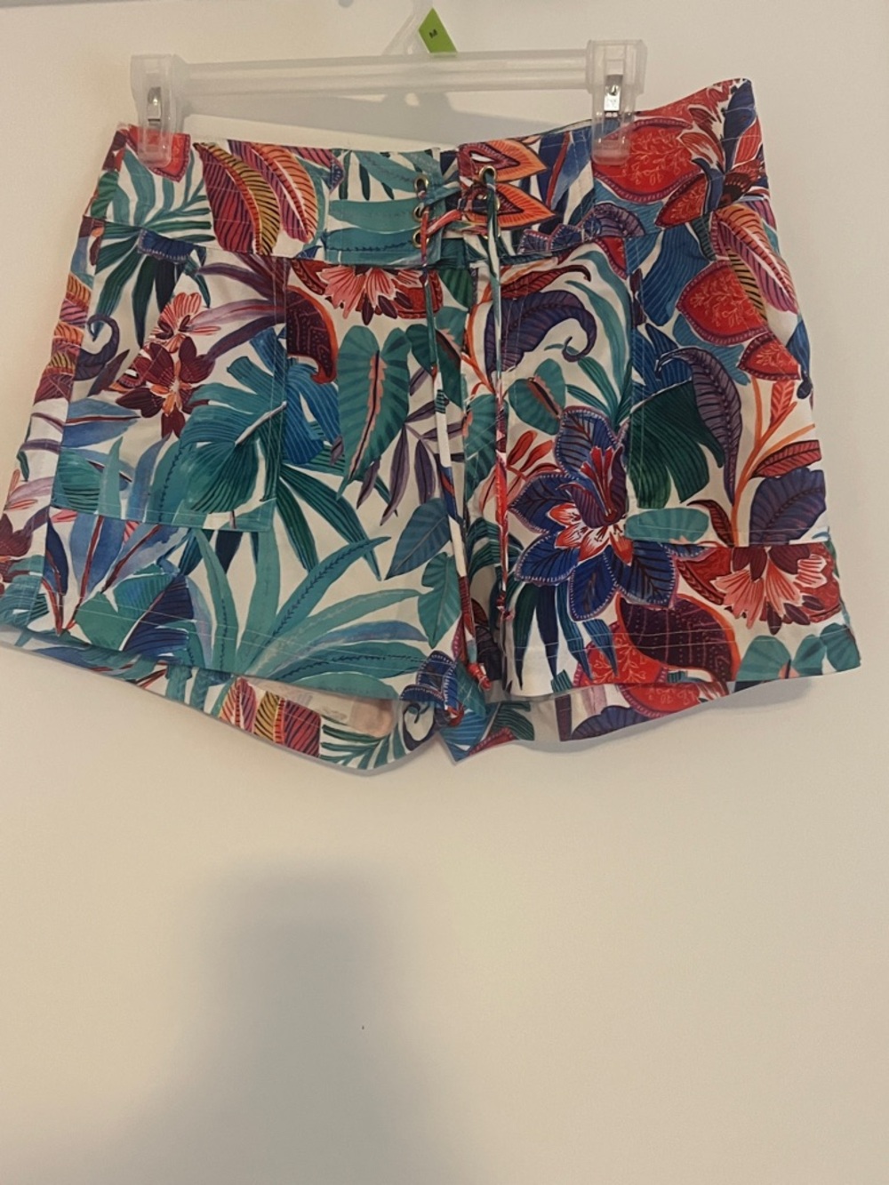 La Blanca Tropical Floral Drawstring Shorts - Teal, Navy & Coral